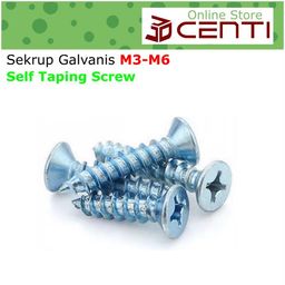 Sekrup FH M5 Skrup Kayu Peres Self Tapping Screw Flat head Counter Sunk Panjang 12mm 16mm 20mm 25mm 30mm 35mm 40mm 50mm