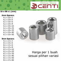 Spacer Openbuilds M8 Spacer Pipa Alumunium Bushing Panjang 3mm 5mm 6mm 9mm 10mm 20mm 30mm 40mm 50mm 60mm