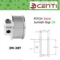 Timing Pulley 28T HTD3M Bore 5mm 6.35mm 6mm 8mm 10mm 12mm 14mm belt 10mm 3D Printing CNC Laser Cutting