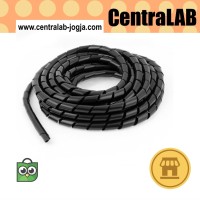 Spiral Wrap 6mm 10mm 16mm per 1meter Selang Gulung Pelindung Bungkus Cable Wrap Hitam