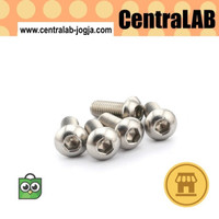 Baut Button M8 Round head Kancing Panjang 10mm 16mm 20mm 25mm 30mm 35mm 40mm 50mm